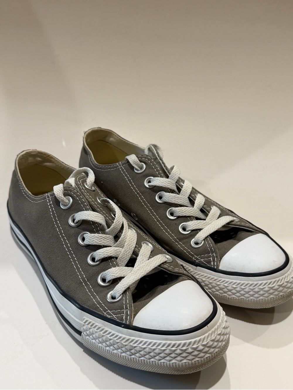 Converse Women’s Low-Top Sneakers in Gray and White